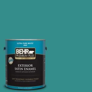 BEHR Premium Plus Home Decorators Collection 1 gal. #HDC FL13 12 Taos Turquoise Satin Enamel Exterior Paint 934001