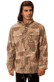 AFENDS Jacket Rain Down in Tropical Print Brown