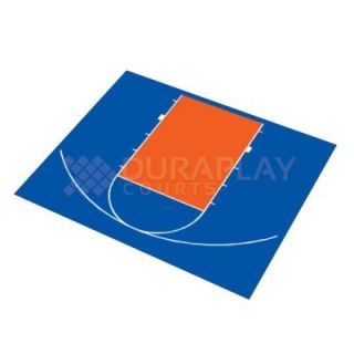 DuraPlay 30 ft. 9 in. x 25 ft. 8 in. Half Court Basketball Kit. Brought to you by RealGrass and Real Grass Lawns 3H   Royal Blue/Orange