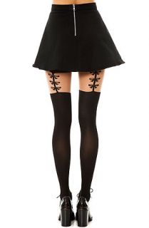 *Intimates Boutique Pantyhose The Bow Garterbelt in Black