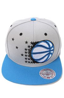 Mitchell and Ness Hat 2 Tone Velcro Cap in Grey and Blue