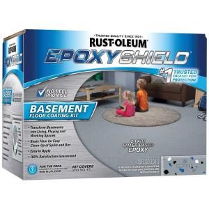 Rust Oleum EpoxyShield 1 gal. Gray Satin Basement Floor Coating Kit 203007
