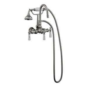 Pegasus 3 Handle Claw Foot Tub Faucet with Gooseneck Spout and Hand Shower in Polished Chrome 4022 PL CP