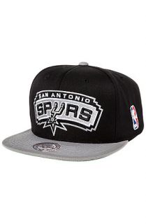 Mitchell & Ness Hat San Antonio Spurs XL Logo 2 Tone Snapback in Black & Silver