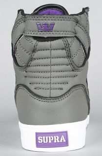 SUPRA The Skytop Wet Pack Sneaker in Charcoal Neoprene TUF with Purple Accents
