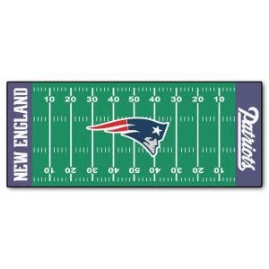 FANMATS New England Patriots 2 ft. 6 in. x 6 ft. Football Field Runner Rug 7341