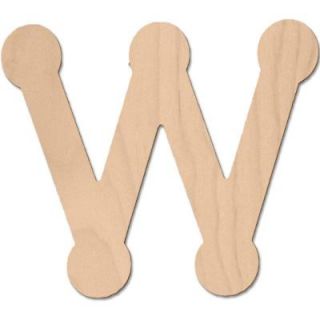 Design Craft MIllworks 8 in. Baltic Birch Bubble Wood Letter (W) 47058