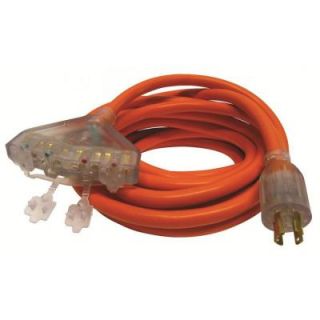GenTran 25 ft. Heavy Duty 10/4 Generator Cord with L14 30 Male and Four NEMA 5 20 Clear Receptacles   Orange DISCONTINUED RJB10425C