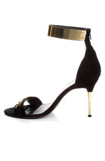 Jeffrey Campbell Shoe Malice Suede Heels in Black and Gold