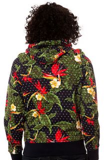 Born Fly Sweatshirt Floral Print Pullover Hoody in Black