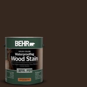 BEHR 1 gal. #SC 105 Padre Brown Solid Color Waterproofing Wood Stain 21301