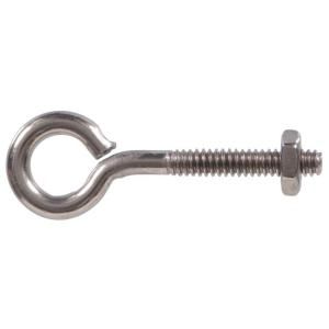 The Hillman Group #10   24 tpi x 2 in. Stainless Steel Eye Bolt with Nut (10 Pack) 4283