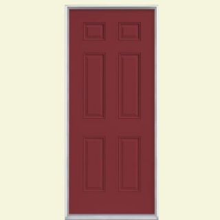 Masonite 6 Panel Painted Steel Entry Door with Brickmold 22952