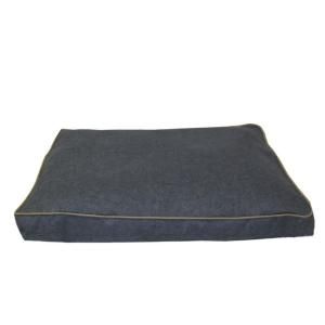 Large Indoor/Outdoor Faux Gusset Jamison Bed   Blue with Tan cording 1569