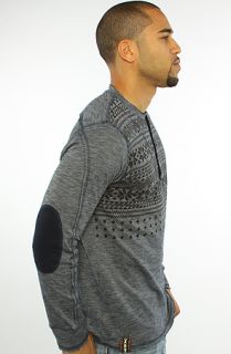Triple Fat Goose The Double Weave Geo Printed Henley in Indigo