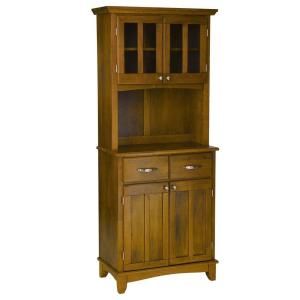 Home Styles Two Drawer 31.25 in. W Cottage Oak Buffet with Cottage Oak Wood Top and Hutch 5001 0066 62