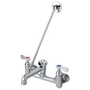 Symmons Symmetrix 8 in. Wall Mount 2 Handle Low Arc Service Sink Faucet in Chrome S 2490