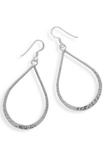Select Mens Jewelry Hammered Pear Shape French Wire Earrings