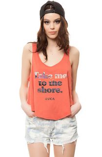 RVCA Top The Take Me Tank in Peach