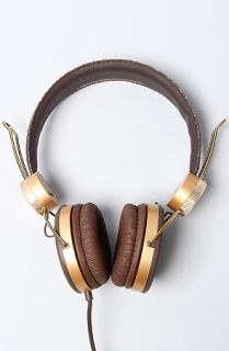 WeSC The Banjar Golden Headphones in Dark Chocolate