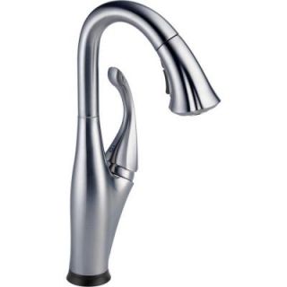 Delta Addison Single Handle Pull Down Sprayer Bar Faucet in Arctic Stainless with Touch2O Technology 9992T AR DST