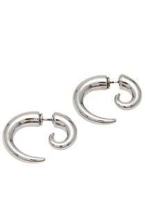 nOir Earrings Talon Spiral in Silver