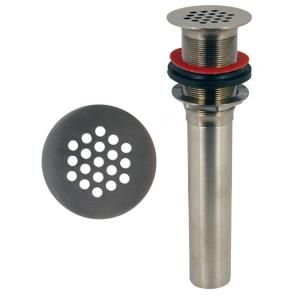 Grid Strainer Lavatory Drain without Overflow Holes in Satin Nickel BFNLD5SN