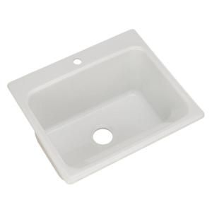 Thermocast Kensington Drop in Acrylic 25x22x12 in. 1 Hole Single Bowl Utility Sink in White 21100