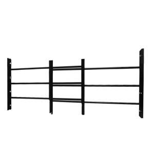 Unique Home Designs 3 Bar Adjustable 22 3/4 in. to 38 1/2 in. Horizontal Fixed Black Window Security Guard IWG0500BLACK3B