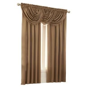 Emerald Crepe 37 in. L Beige Waterfall Valance with Beads EME5437BE
