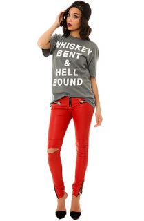 Blood Is The New Black Tee George Christopher Whisky Bent Crew in Gray