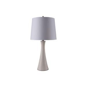 ORE International 27.5 in. Ceramic Ribbed White Table Lamp 31179IV