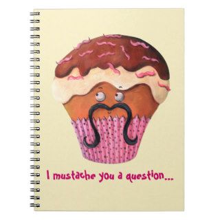 I Mustache you a question Cupcake Spiral Notebooks