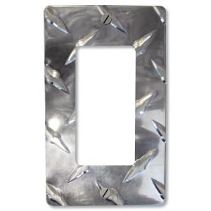 Amerelle Garage Diamond Cut 1 Decorator Wall Plate   Chrome DISCONTINUED 955R