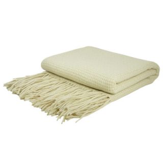 Pur Cashmere Becket Basketweave Throw CTBW 012 Color Creme