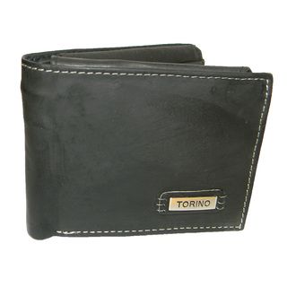Torino Cowhide Leather Double Vertical Flaps Bi fold Wallet