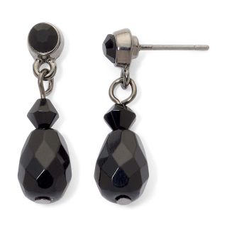 Jet Black Teardrop Earrings