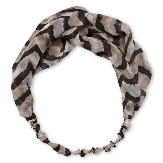 Carole Love Knot Animal Print Head Wrap, Gray, Womens