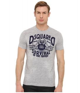 DSQUARED2 Sexy Slim Fit Survival of the Tuffest Tee Mens T Shirt (Gray)