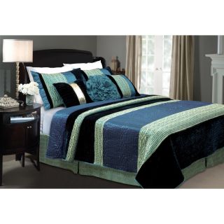 Sapphire Velvet 3 piece Quilt Set