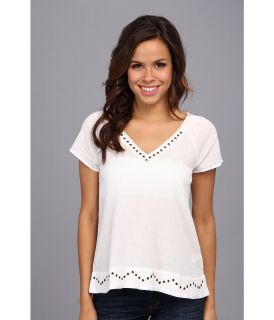 Lucky Brand Grommet Shirt Womens T Shirt (White)