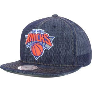 New York Knicks Mitchell and Ness NBA Denim Trucker Hat