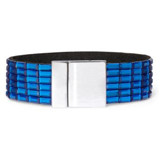 MIXIT Silver Tone Blue Rectangle Cuff Bracelet