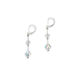 Vieste Crystal Double Drop Earrings, Clear