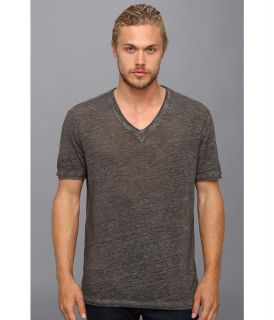 John Varvatos Collection Short Sleeve Linen V Neck K1586Q1 Mens T Shirt (Gray)