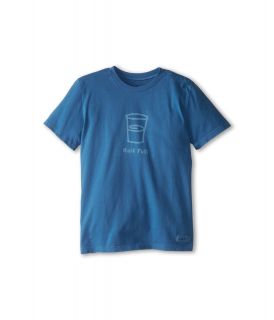 Life is good Kids Half Full Crusher Tee Boys T Shirt (Blue)