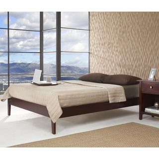 Domusindo Solid wood Tapered leg Queen size Platform Bed Amber Size Queen