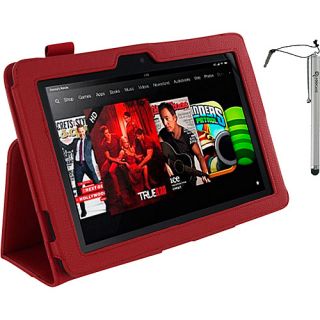 Dual Station Folio w/ Stylus for Kindle Fire HD 8.9 Red   rooCASE Lapto