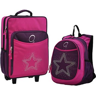 O3 Kids Star Luggage and Backpack Set With Integrated Cooler Purple Pink