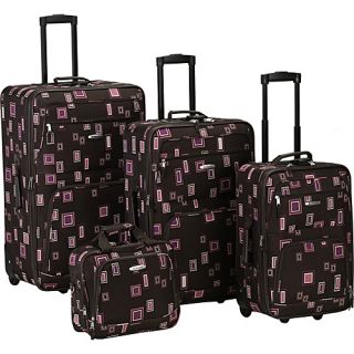 4 Piece Expandable Luggage Set Chocolate   Rockland Luggage Lug